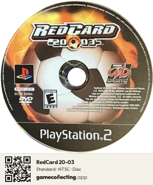 RedCard 20-03 PlayStation 2, NTSC disc