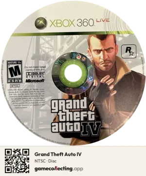 Grand Theft Auto IV Xbox 360, NTSC disc