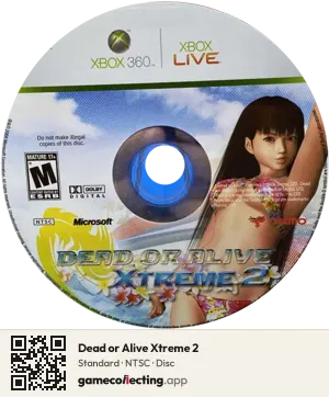Dead or Alive Xtreme 2 Xbox 360, NTSC disc