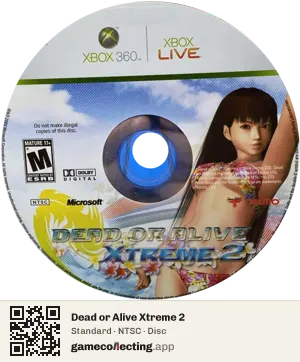 Dead or Alive Xtreme 2 Xbox 360, NTSC disc