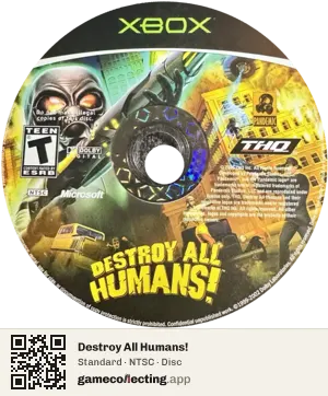 Destroy All Humans! Xbox, NTSC disc