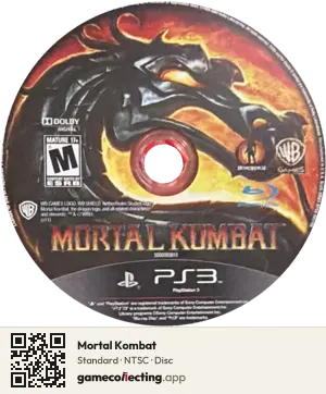 Mortal Kombat PlayStation 3, NTSC disc