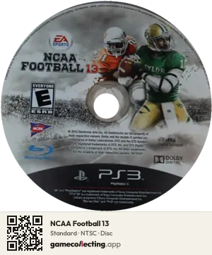 NCAA Football 13 PlayStation 3, NTSC disc