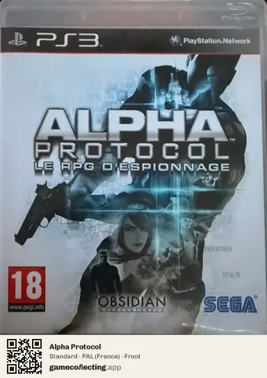 Alpha Protocol PlayStation 3, France box front