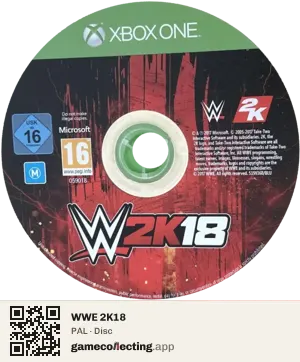 WWE 2K18 Xbox One, PAL disc