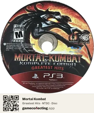 Mortal Kombat PlayStation 3, NTSC disc