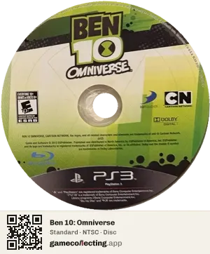 Ben 10: Omniverse PlayStation 3, NTSC disc