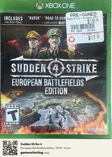 Sudden Strike 4 Xbox One, NTSC box front