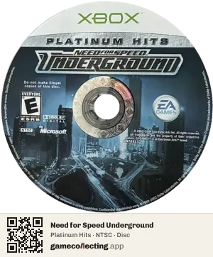 Need for Speed Underground Xbox, NTSC disc