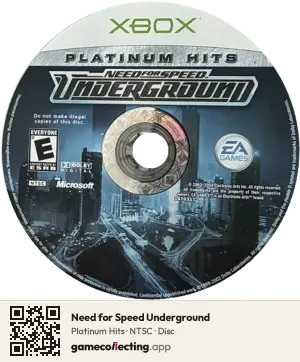 Need for Speed Underground Xbox, NTSC disc