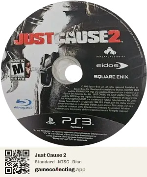 Just Cause 2 PlayStation 3, NTSC disc