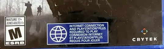 Hunt: Showdown, the ESRB box on its front