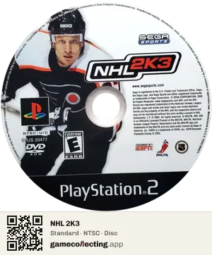NHL 2K3 PlayStation 2, NTSC disc