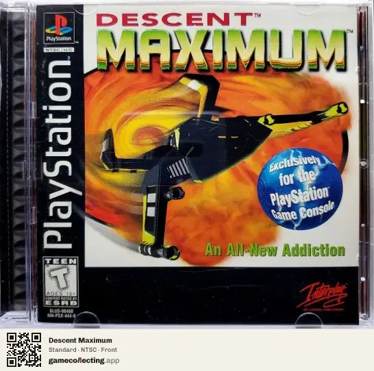Descent Maximum PlayStation, NTSC box front
