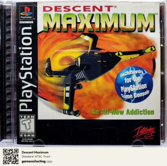 Descent Maximum PlayStation, NTSC box front