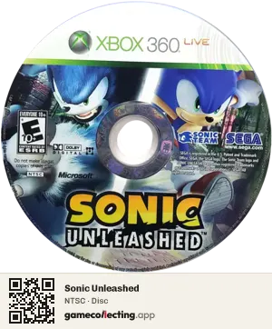 Sonic Unleashed Xbox 360, NTSC disc