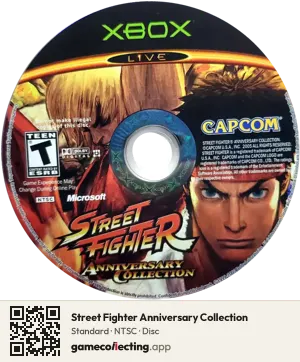 Street Fighter Anniversary Collection Xbox, NTSC disc
