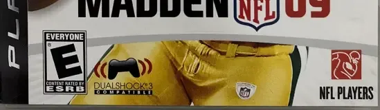 Madden NFL 09, the ESRB box on its front