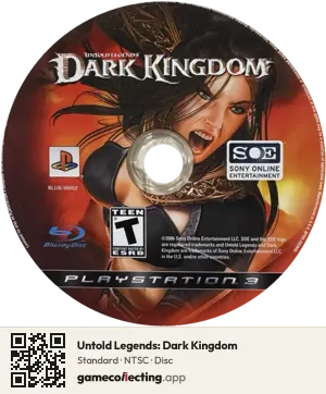 Untold Legends: Dark Kingdom PlayStation 3, NTSC disc