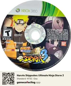 Naruto Shippuden: Ultimate Ninja Storm 3 Xbox 360, NTSC disc