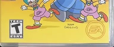 The Simpsons Game, the ESRB box on its front