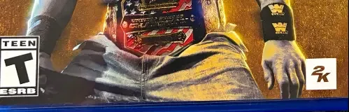 WWE 2K23, the ESRB box on its front