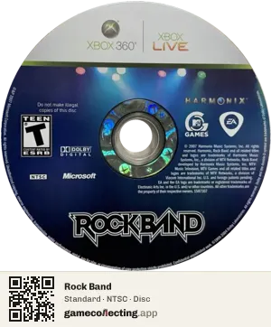Rock Band Xbox 360, NTSC disc