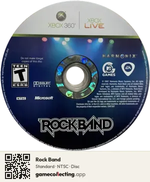 Rock Band Xbox 360, NTSC disc