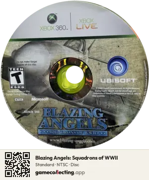 Blazing Angels: Squadrons of WWII Xbox 360, NTSC disc