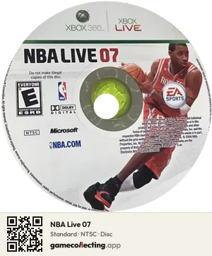 NBA Live 07 Xbox 360, NTSC disc