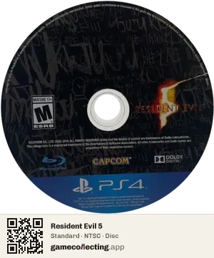 Resident Evil 5 PlayStation 4, NTSC disc