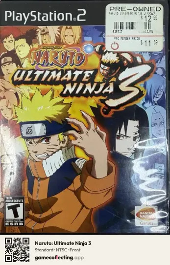 Naruto: Ultimate Ninja 3 PlayStation 2, NTSC box front