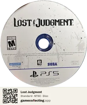 Lost Judgment PlayStation 5, NTSC disc