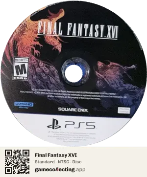 Final Fantasy XVI PlayStation 5, NTSC disc