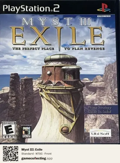 Myst III: Exile PlayStation 2, NTSC box front
