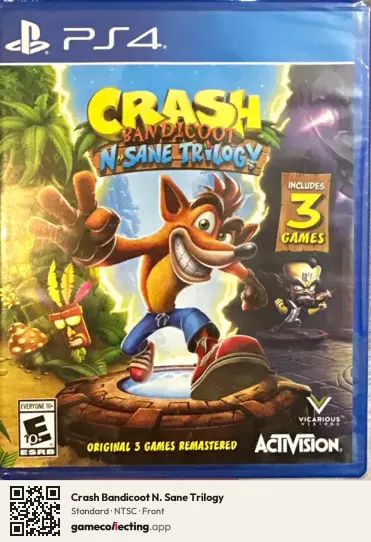 Crash Bandicoot N. Sane Trilogy PlayStation 4, NTSC box front