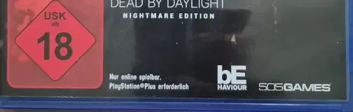 Dead by Daylight, the USK square on its front