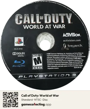 Call of Duty: World at War PlayStation 3, NTSC disc