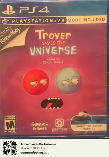 Trover Saves the Universe PlayStation 4, NTSC box front