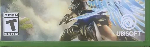 Immortals Fenyx Rising, the ESRB box on its front