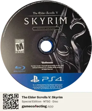 The Elder Scrolls V: Skyrim PlayStation 4, NTSC disc