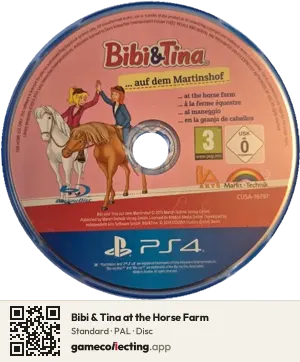 Bibi & Tina at the Horse Farm PlayStation 4, PAL disc