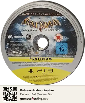 Batman: Arkham Asylum PlayStation 3, PAL disc