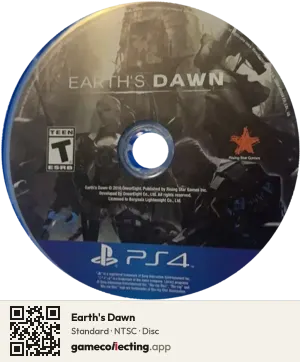 Earth's Dawn PlayStation 4, NTSC disc