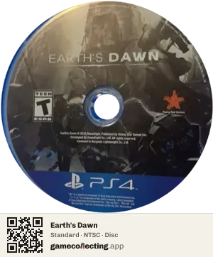 Earth's Dawn PlayStation 4, NTSC disc