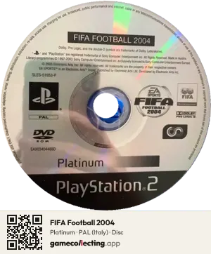 FIFA Football 2004 PlayStation 2, PAL disc