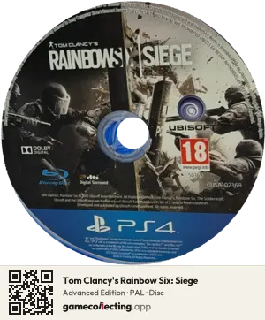 Tom Clancy's Rainbow Six: Siege PlayStation 4, PAL disc