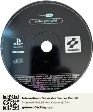 International Superstar Soccer Pro '98 PlayStation, PAL disc