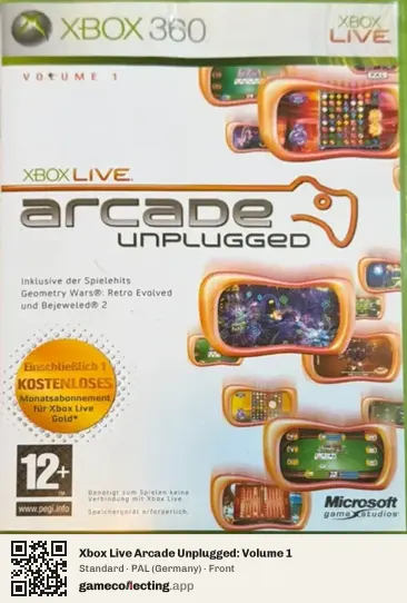 Xbox Live Arcade Unplugged: Volume 1 Xbox 360, Germany box front