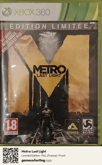 Metro: Last Light Xbox 360, France box front